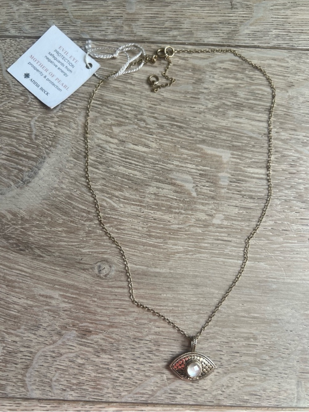 Anna Beck Sterling Silver 18k Gold Plated Evil Eye Necklace